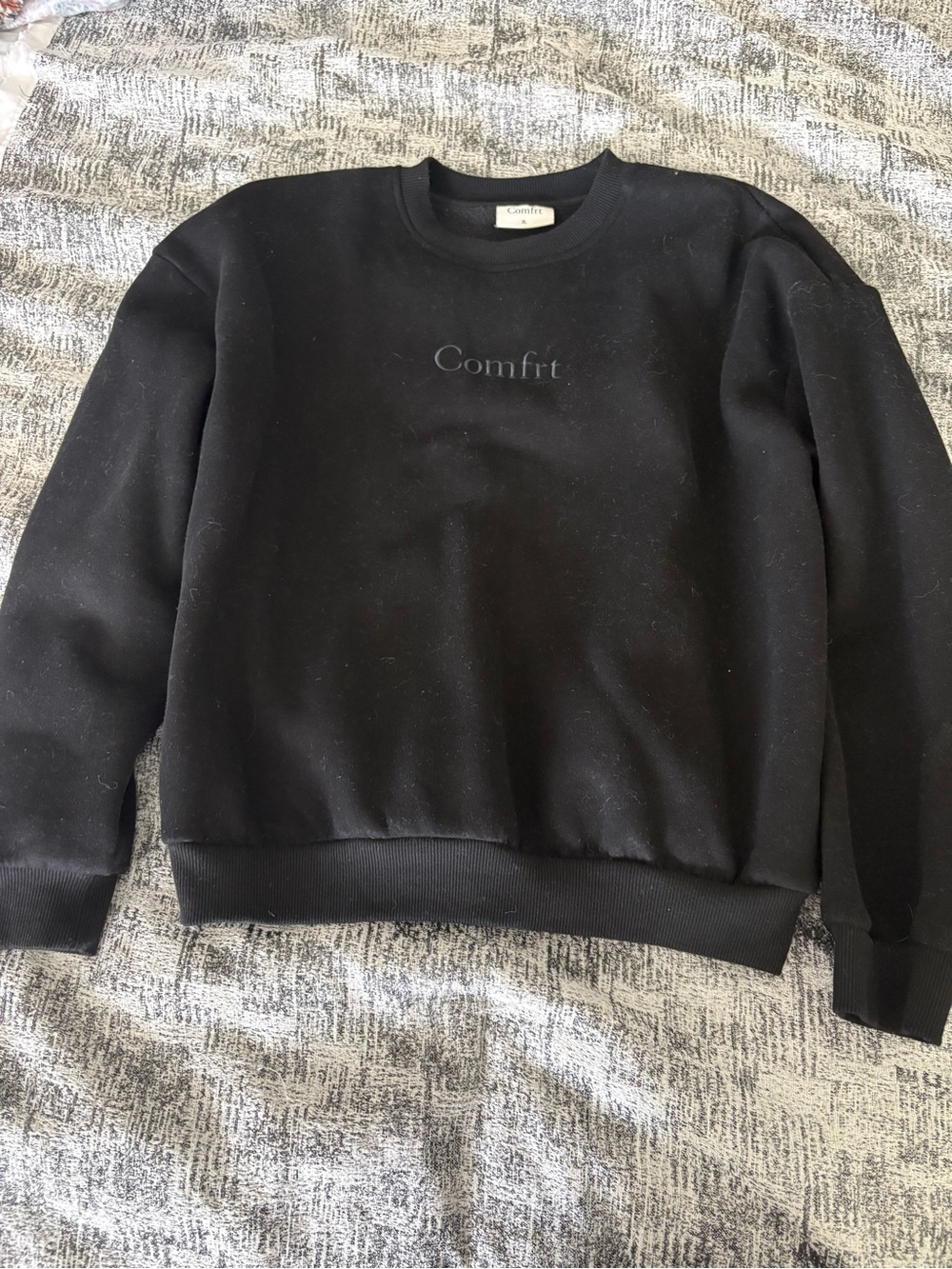 Comfrt Black Kids Crew Sweatshirt Size XL